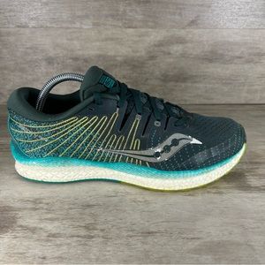 Saucony Liberty ISO 2 Running Sneakers Green Yellow Men 10